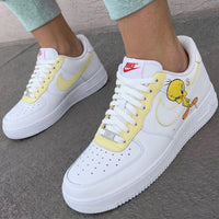 Custom AF 1s Shoes Tweety Bird Yellow Orange