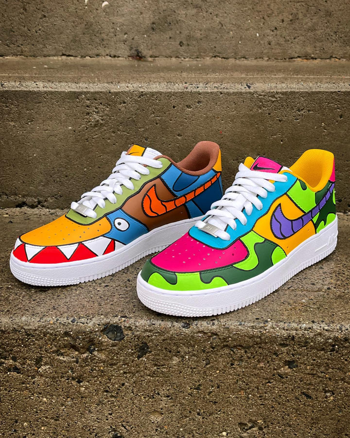 Custom AF 1s Shoes Vibrant Colorful Comic Pattern