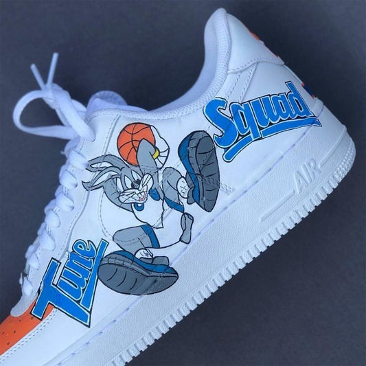 Custom AF 1s Shoes Vibrant Tune Squad Orange Blue