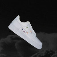 Custom AF 1s Shoes with Butterflies White