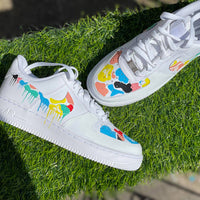 Custom AF 1s Shoes with Colorful Paint - Splatter Design
