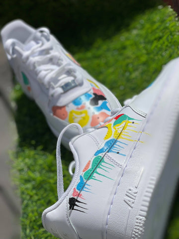 Custom AF 1s Shoes with Colorful Paint - Splatter Design