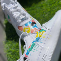 Custom AF 1s Shoes with Colorful Paint - Splatter Design