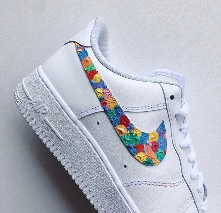 Custom AF 1s Shoes with Colorful Painted Swoosh
