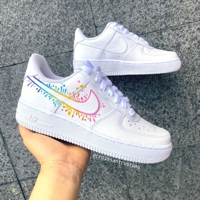 Custom AF 1s Shoes with Colorful Splatter Design