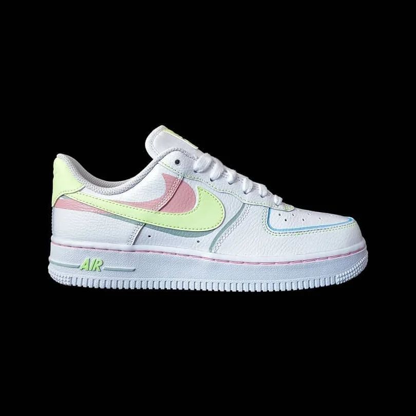 Custom AF 1s Shoes with Teal and Lime Green