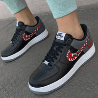 Custom AF 1s Stranger Things Black Gray Red
