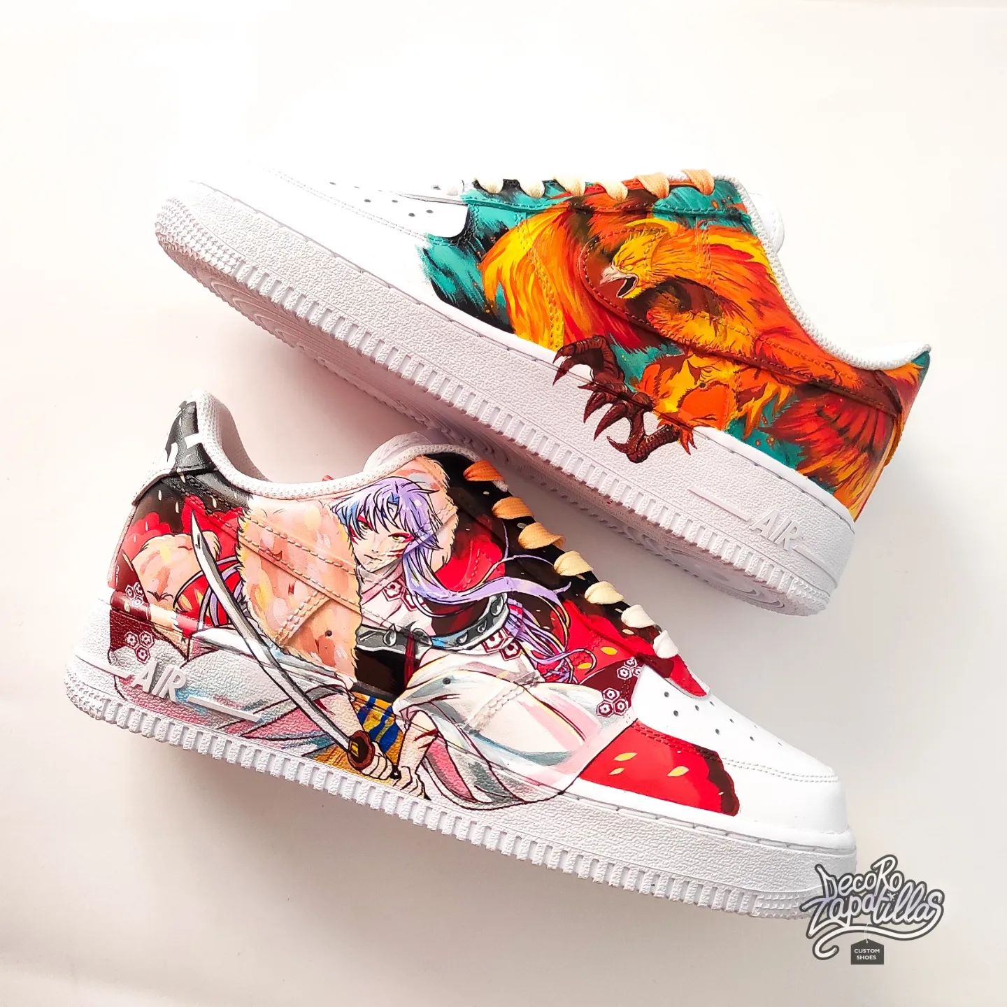 Custom Air Force 1 Anime Character And Phoenix Design