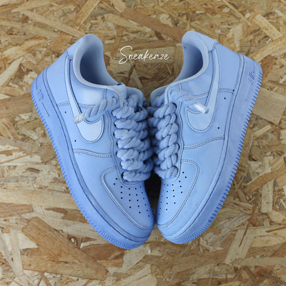 Custom Air Force 1 Baby Blue And Thick Hemp Rope