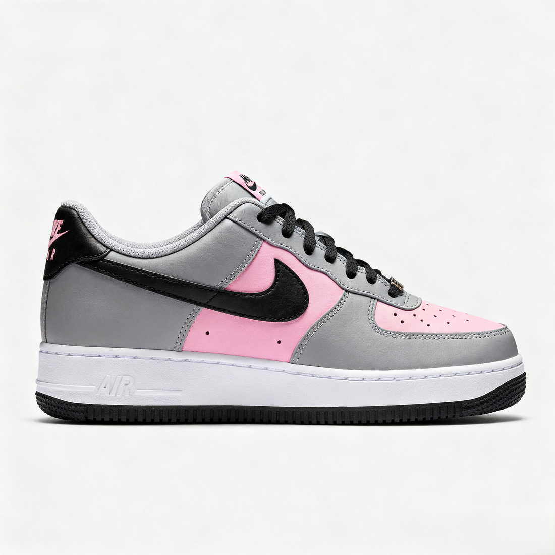 Custom Air Force 1 Baby Pink And Gray Color Block