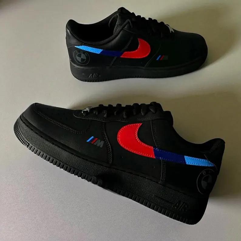 Custom Air Force 1 Black BMW Pattern