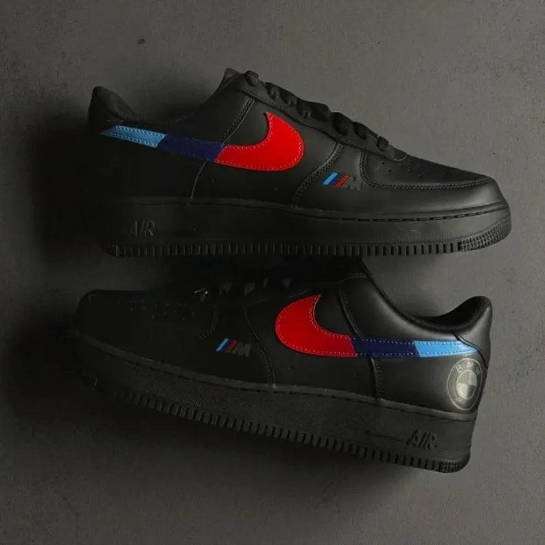 Custom Air Force 1 Black BMW Pattern