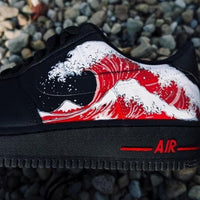 Custom Air Force 1 Black Multi Color Wave Look