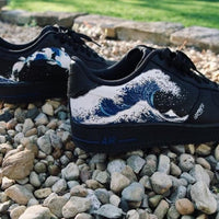 Custom Air Force 1 Black Multi Color Wave Look