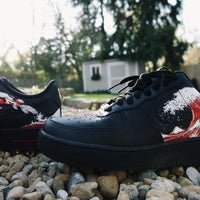 Custom Air Force 1 Black Multi Color Wave Look