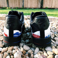 Custom Air Force 1 Black Multi Color Wave Look