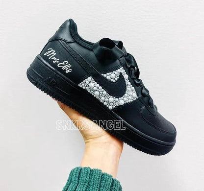 Custom Air Force 1 Black Pearl Embellishment DIY Name