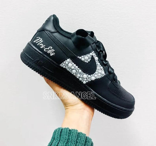 Custom Air Force 1 Black Pearl Embellishment DIY Name