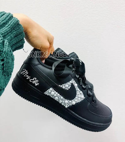 Custom Air Force 1 Black Pearl Embellishment DIY Name