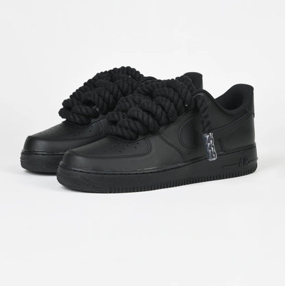 Custom Air Force 1 Black Rope Detail