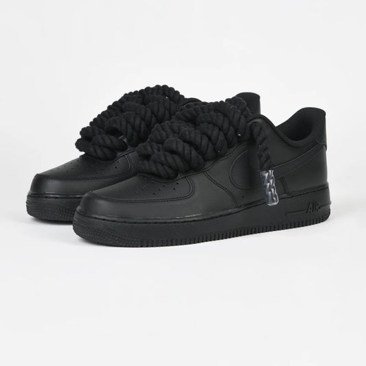 Custom Air Force 1 Black Rope Detail