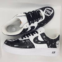 Custom Air Force 1 Black White Space Pattern