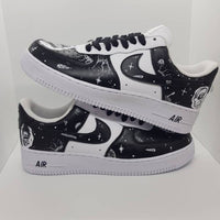 Custom Air Force 1 Black White Space Pattern
