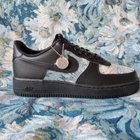 Custom Air Force 1 Black With Floral Pattern