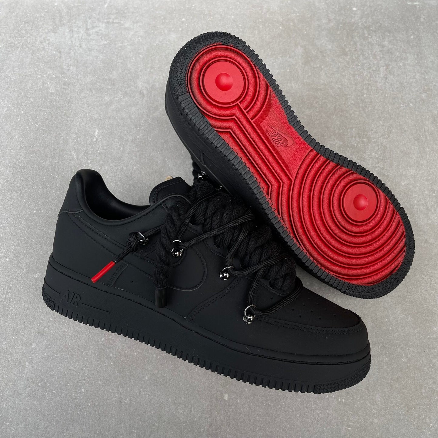 Custom Air Force 1 Black With Red Accents