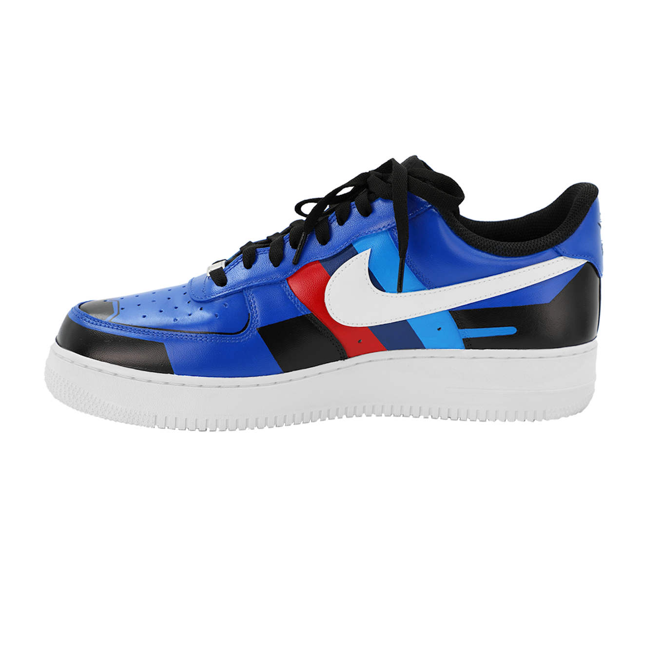Custom Air Force 1 Blue Geometric Pattern