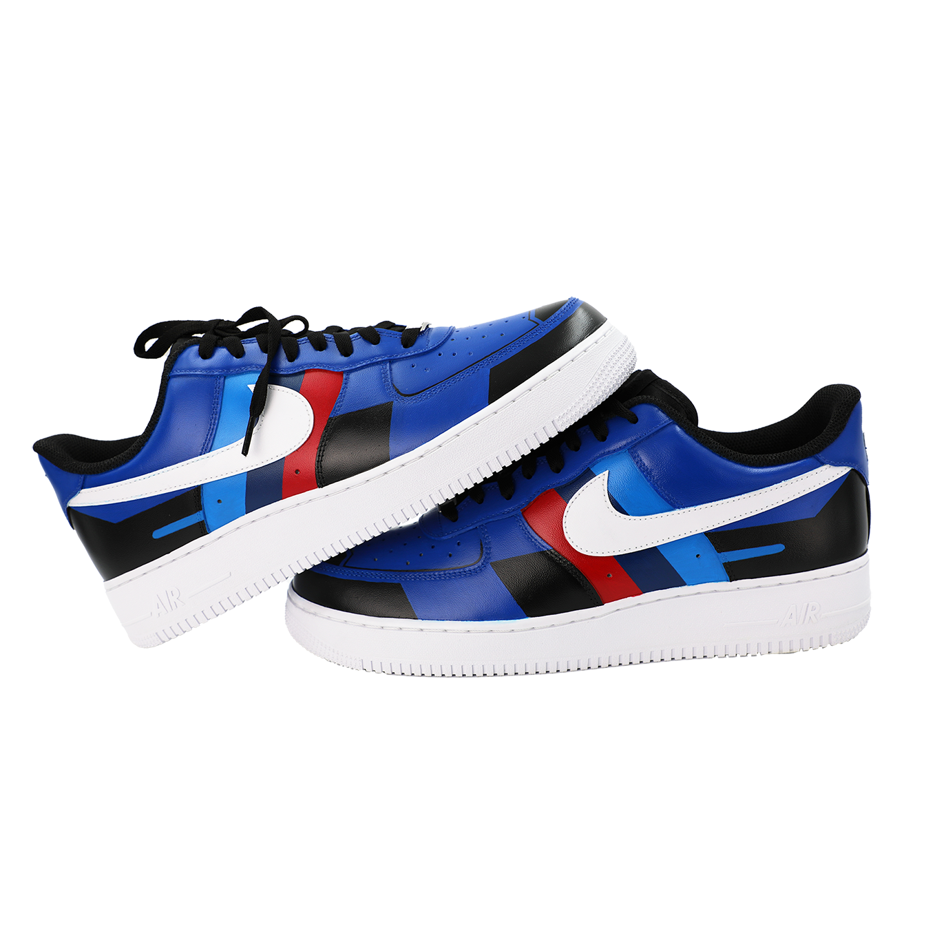 Custom Air Force 1 Blue Geometric Pattern