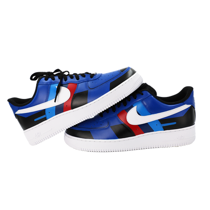 Custom Air Force 1 Blue Geometric Pattern