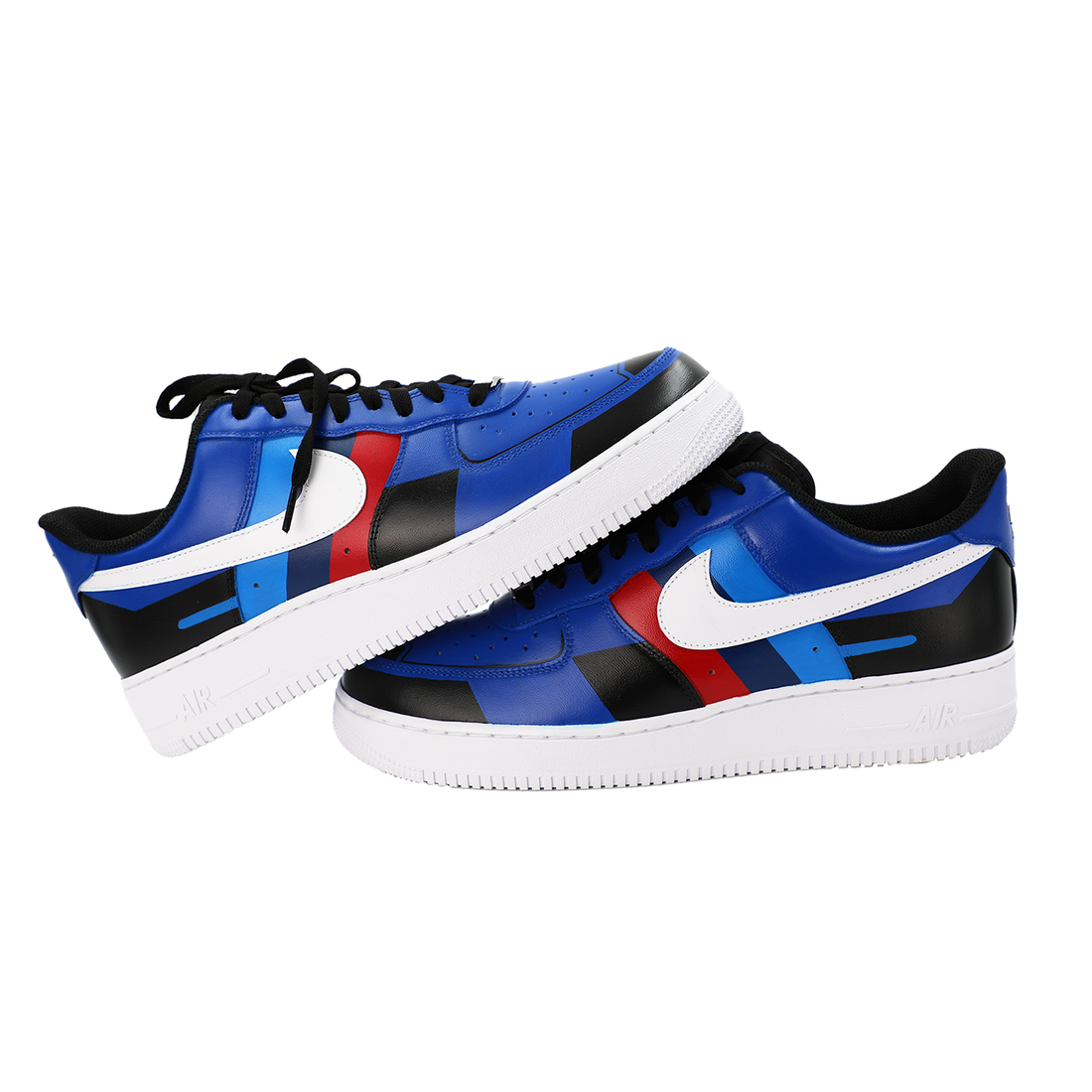 Custom Air Force 1 Blue Geometric Pattern