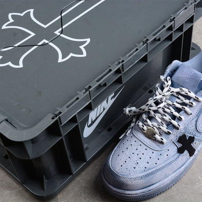 Custom Air Force 1 Blue With Black Crosses