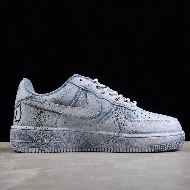 Custom Air Force 1 Blue With Crosses And Splatter Design