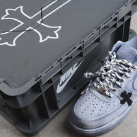 Custom Air Force 1 Blue With Crosses And Splatter Design