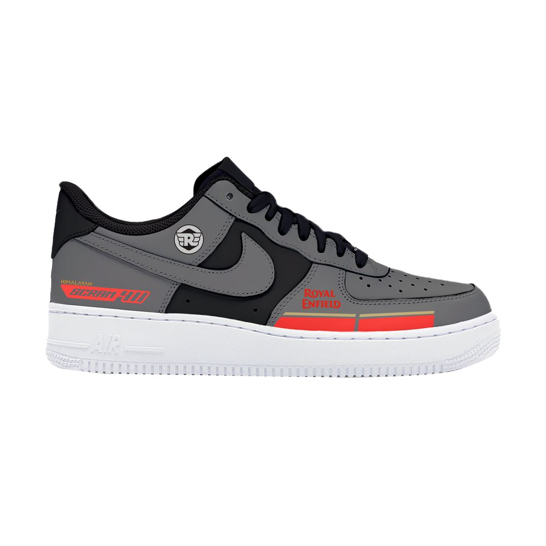 Custom Air Force 1 Gray Red Royal Enfield Design