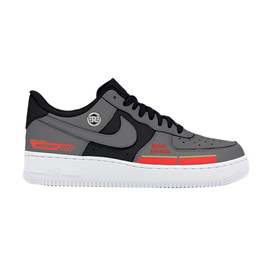 Custom Air Force 1 Gray Red Royal Enfield Design