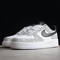 Custom Air Force 1 Grey White Adorned With LV Motifs