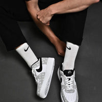 Custom Air Force 1 Grey White Adorned With LV Motifs