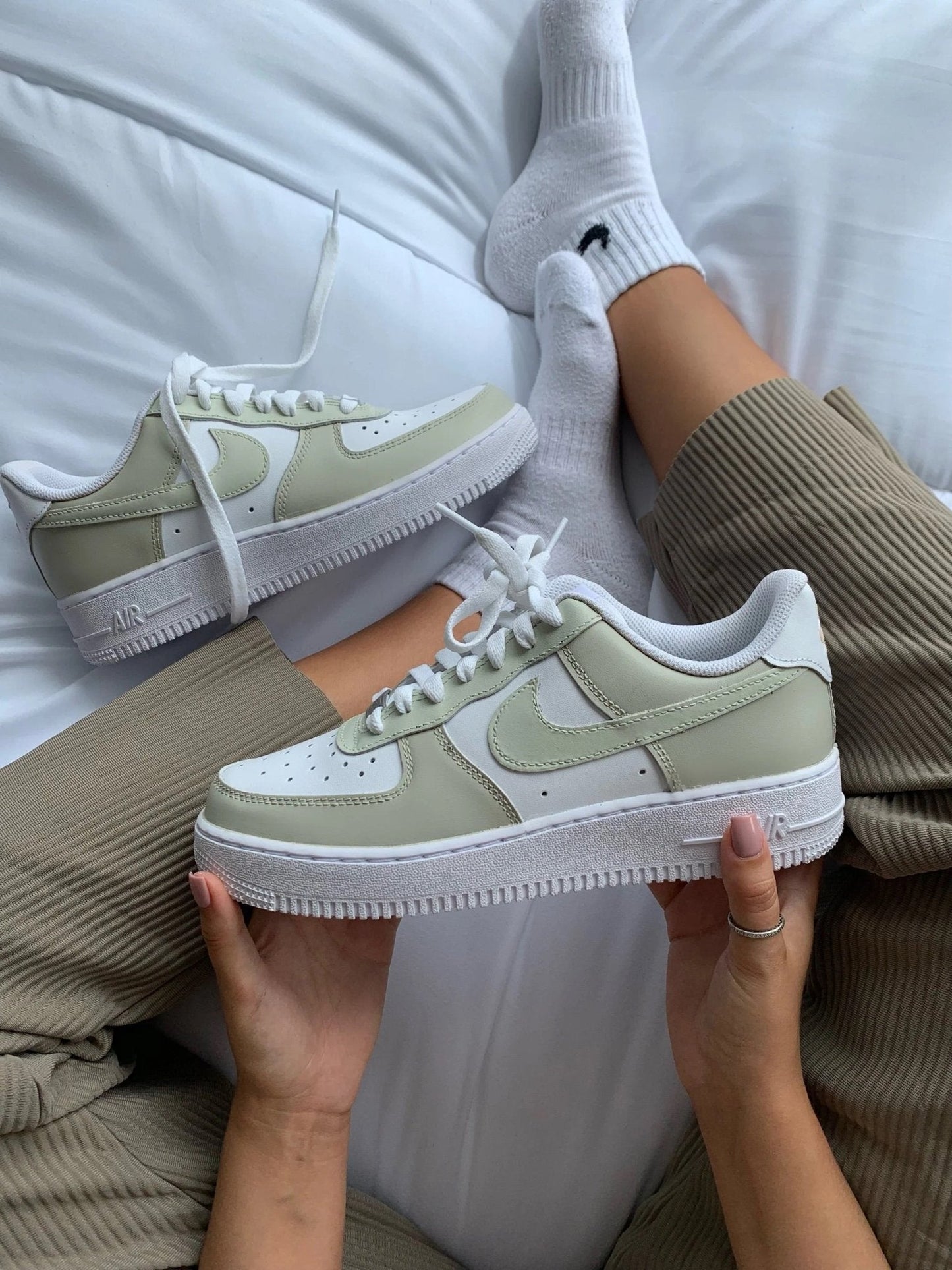 Custom Air Force 1 Light Green White