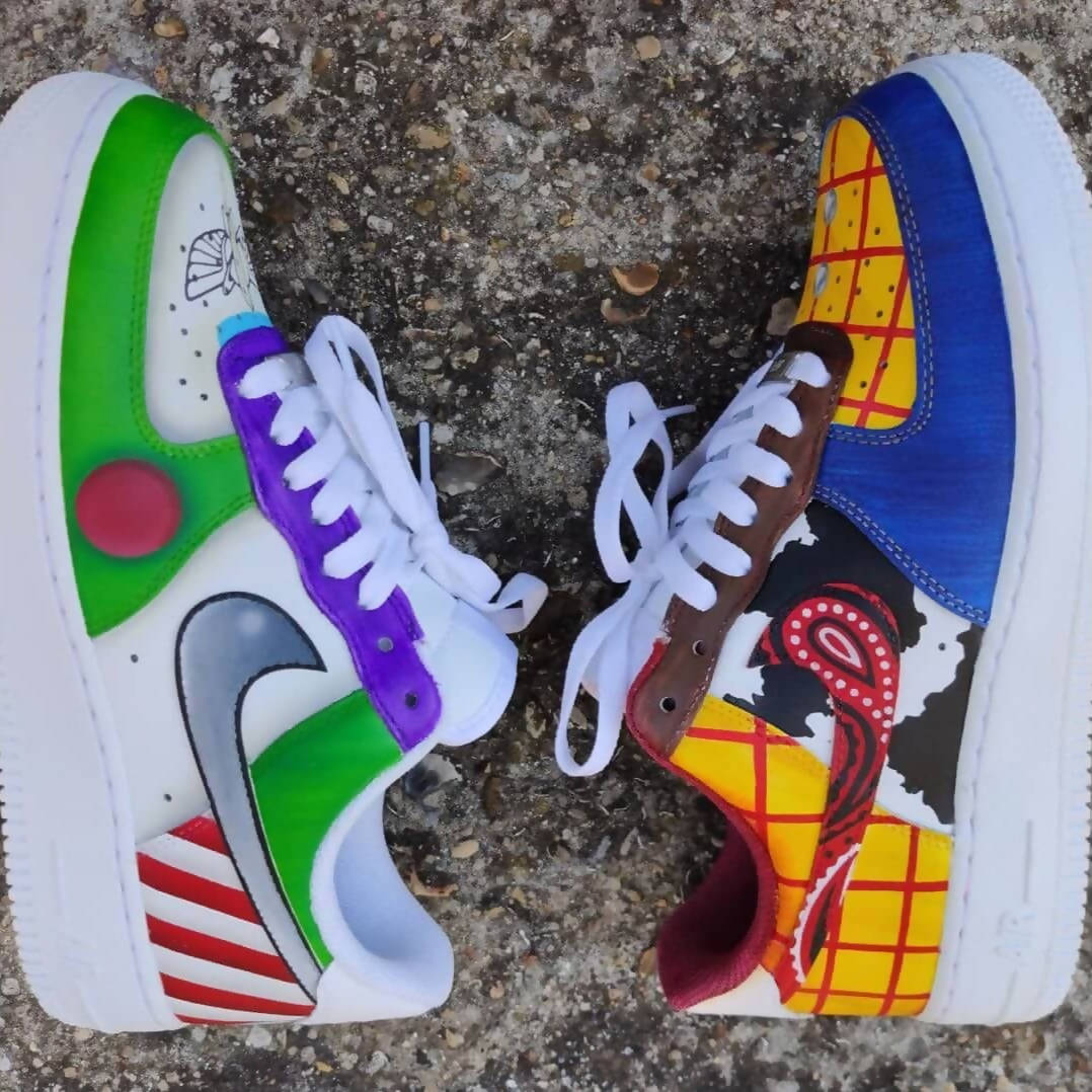 Custom Air Force 1 Multicolor With Various Patterns And LV Logo