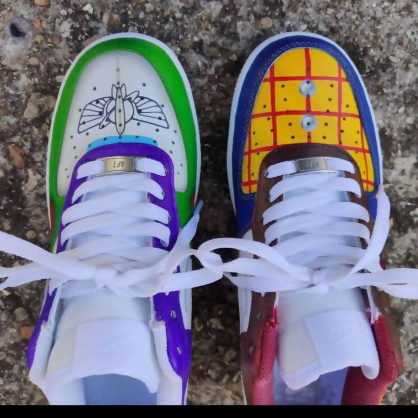 Custom Air Force 1 Multicolor With Various Patterns And LV Logo