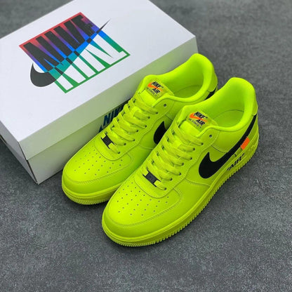 Custom Air Force 1 Neon Yellow Black Swoosh