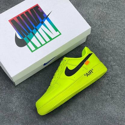 Custom Air Force 1 Neon Yellow Black Swoosh
