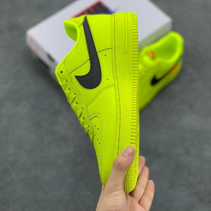 Custom Air Force 1 Neon Yellow Black Swoosh