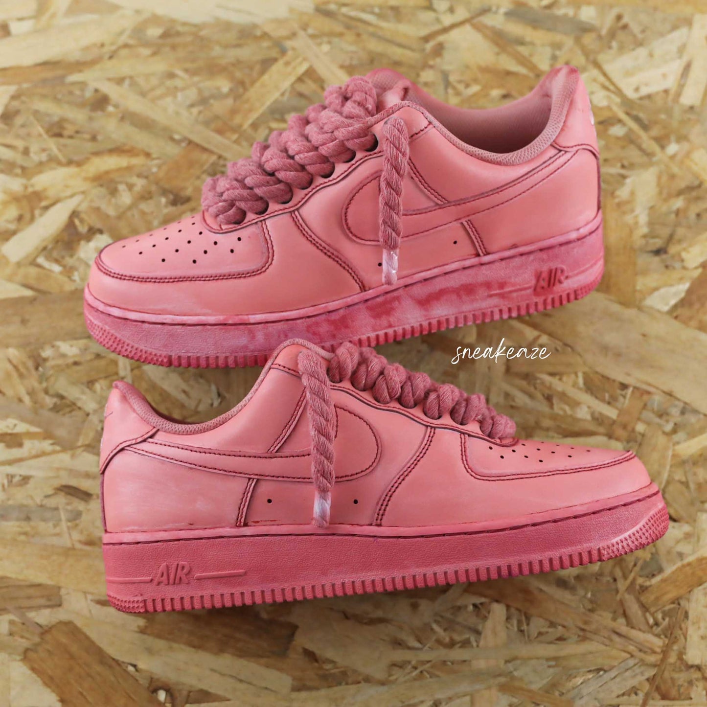Custom Air Force 1 Pink Rope Laces