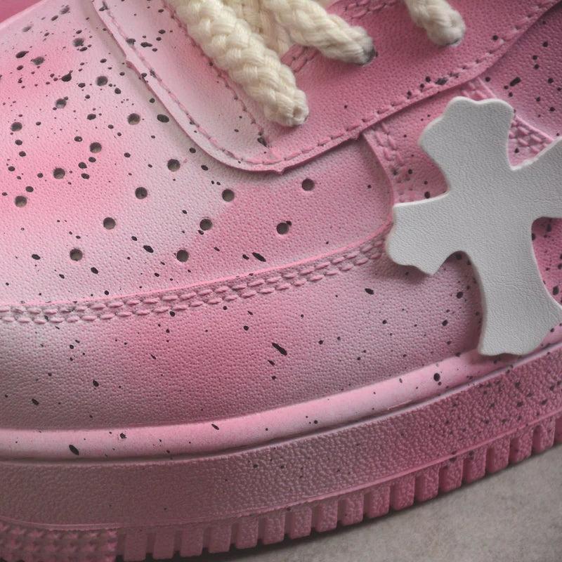 Custom Air Force 1 Pink With Cross Patterns