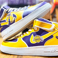 Custom Air Force 1 Purple Yellow Kobe Bryant Lakers Theme