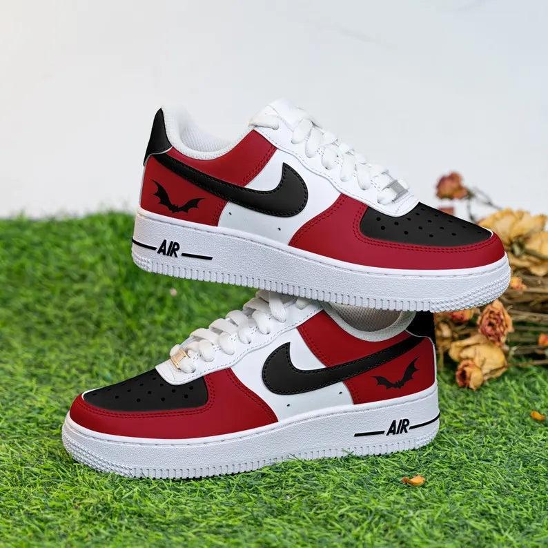 Custom Air Force 1 Red Black Bat